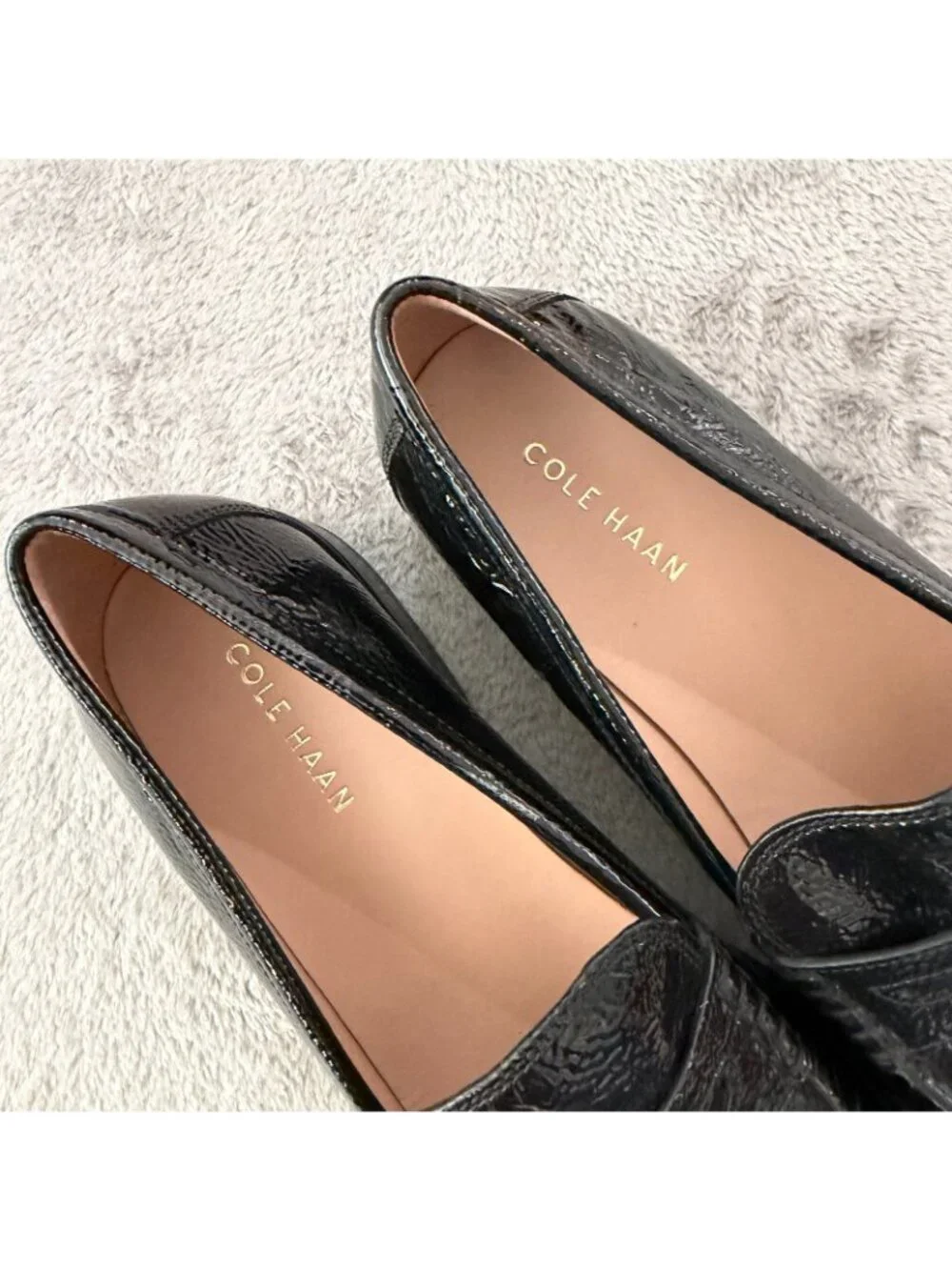 Cole Haan Womens Grand 360 Shiny Patent Leather Penny Loafers Shoes Womens 8